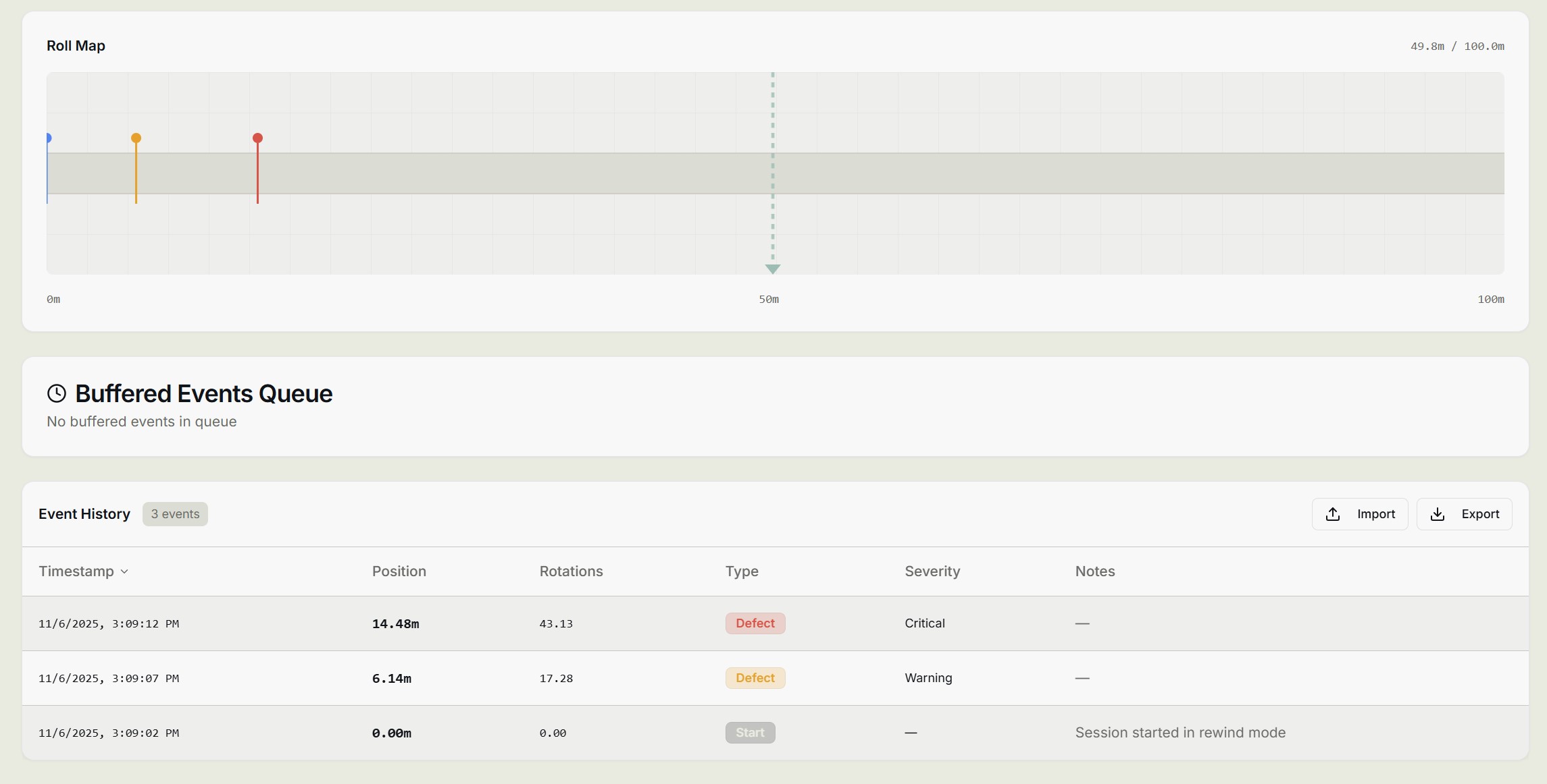 Roll Map & Event Tracking